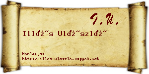 Illés Ulászló névjegykártya